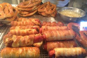 pretzel hotdogs