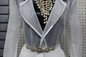 Sheer White Dress Statement Necklace